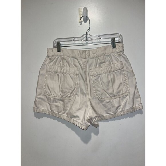 Madewell Ivory High-Ris  Casual Pleated Cotton Shorts Women's Size 27 - Picture 2 of 8